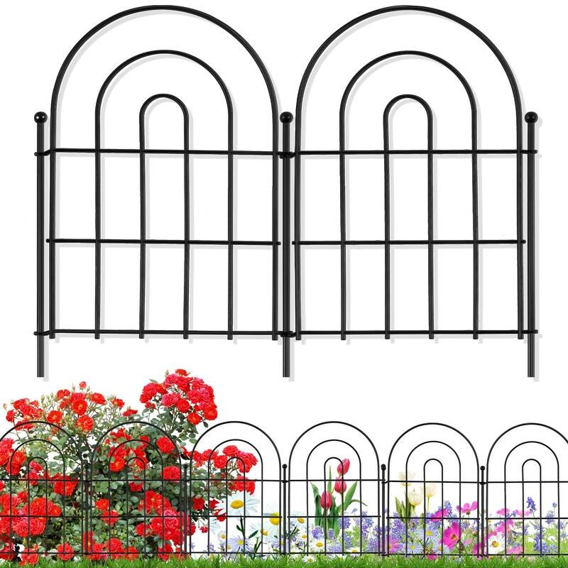 10-Pack Metal Garden Fence – 22in Tall, Rustproof, No-Dig