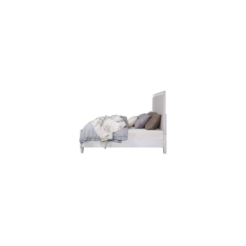 Queen Size Bed Frame - Asian Style Platform Bed - Linen Fabric Bedroom Furniture