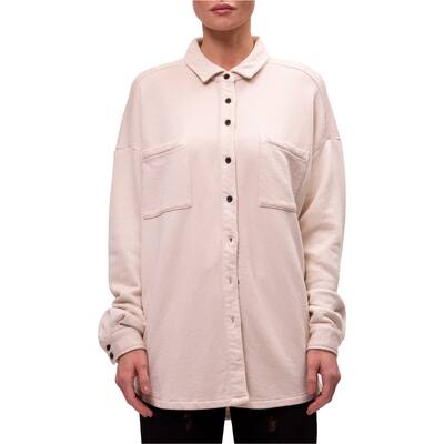 n:philanthropy Womens Monte Oversized Button Up Shirt,, Beige, X-Large