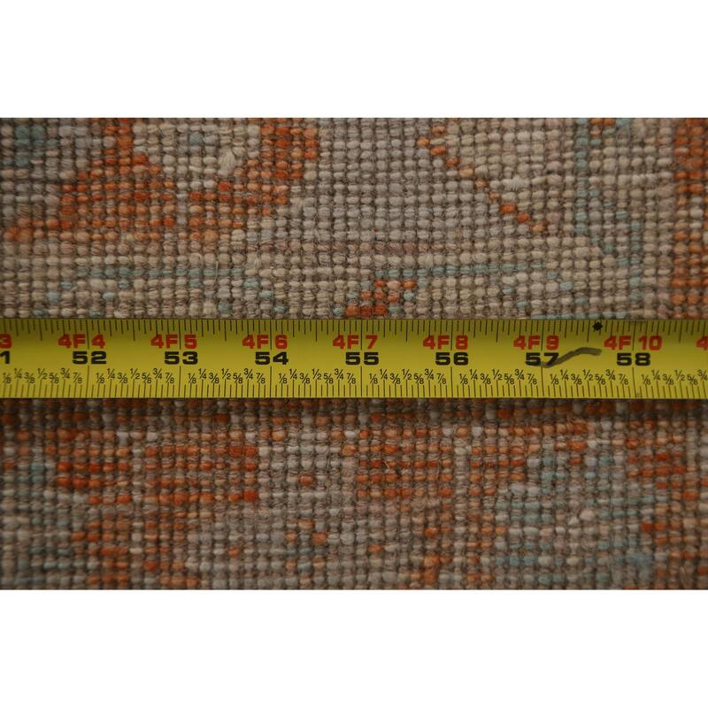 Geometric Oushak Turkish Traditional Oriental Wool Rug Hand-knotted - 1'11" x 3'10"