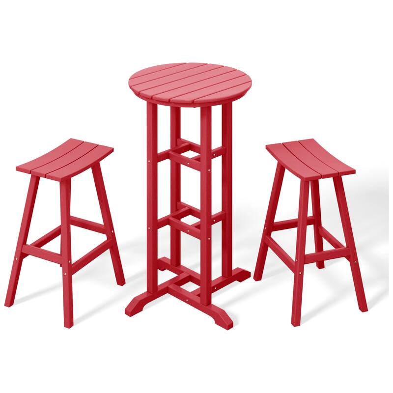 Laguna Hdpe All Weather Outdoor Patio Bistro Bar Set (3-Piece Set)