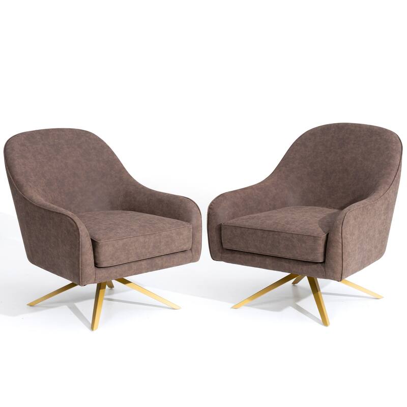 PU Faux Leather Swivel Accent Sofa Chair