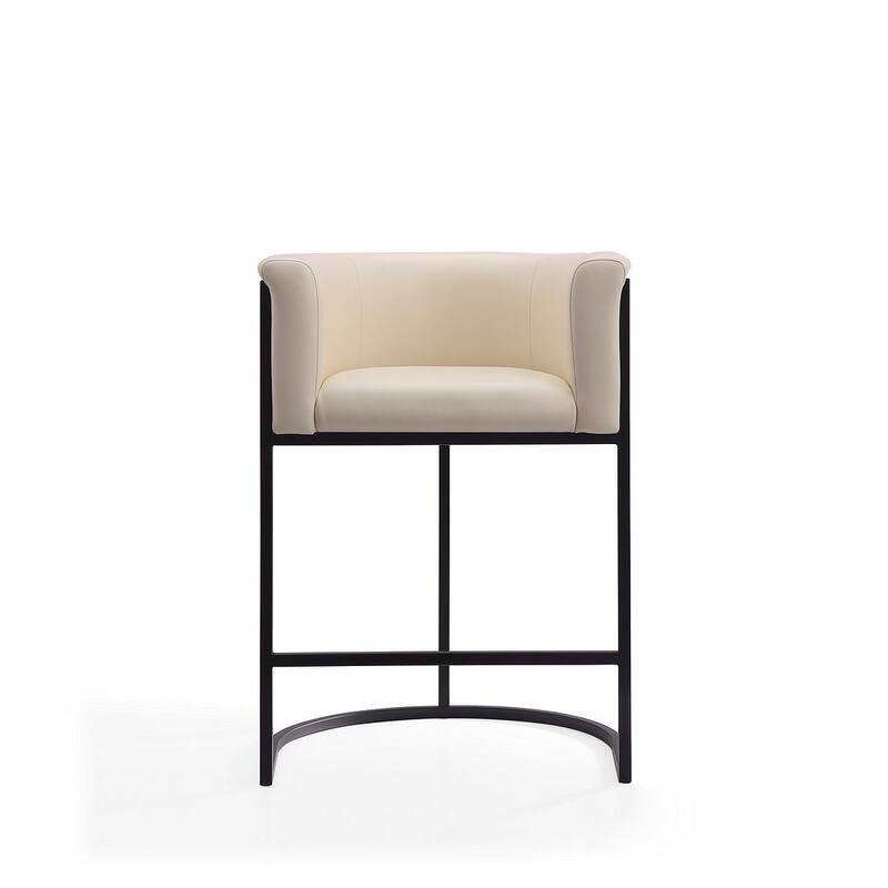Manhattan Comfort Cosmopolitan 33.8 in. Black Metal Counter Height Bar Stool (Set of 3)