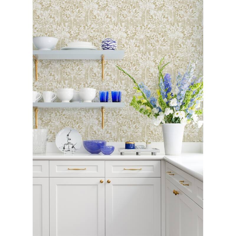 Advantage Dori Gold Painterly Floral Wallpaper