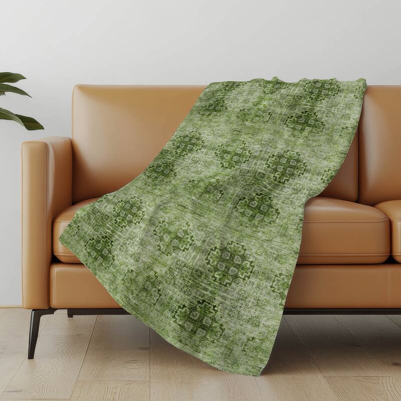 Premium Machine Washable Boho Imprints Sherpa Throw Blanket