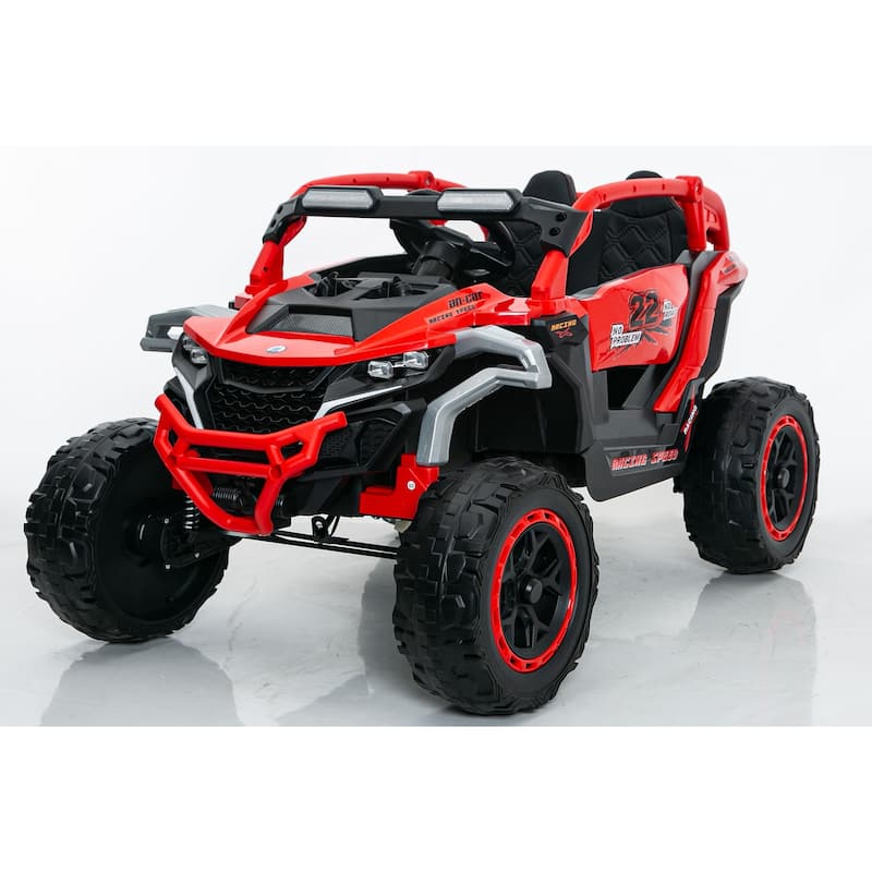 Kids Ride On Truck with Remote Control, Red Electric ATV Off-Road Toy Car with Openable Doors & Music