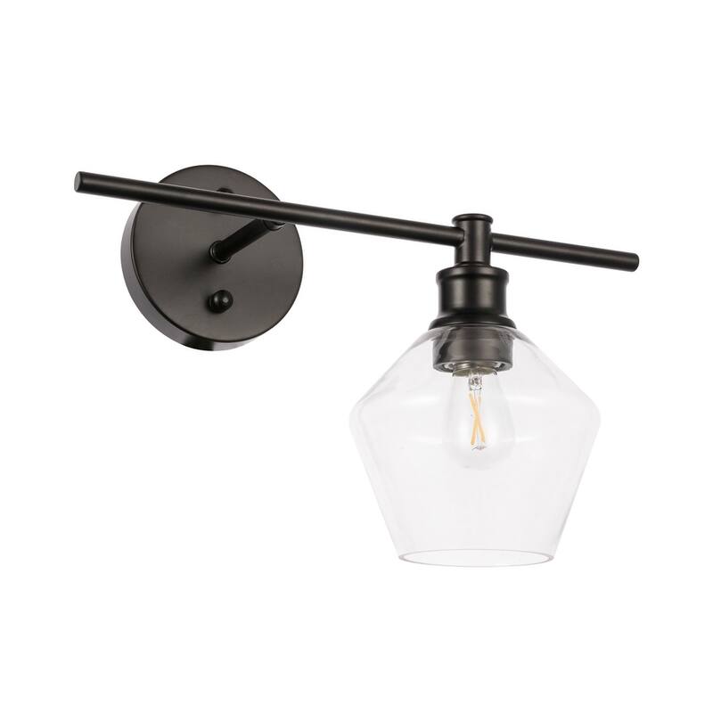Gerald 1-Light Glass Right Wall sconce - 14.7/10.2 - 14.7/10.2