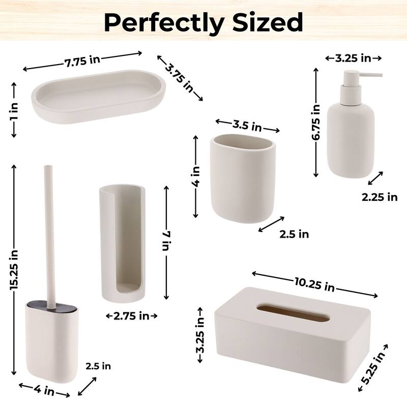 6-Piece Minimalist Bathroom Accessory Set