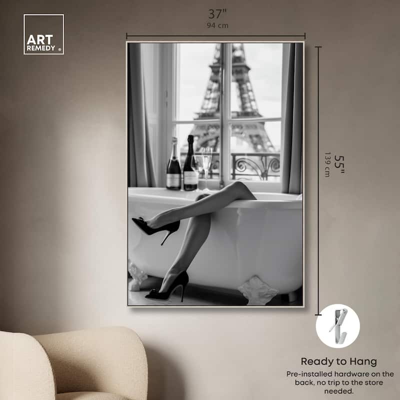 Bathtub Sit Back Glam Canvas by Art Remedy