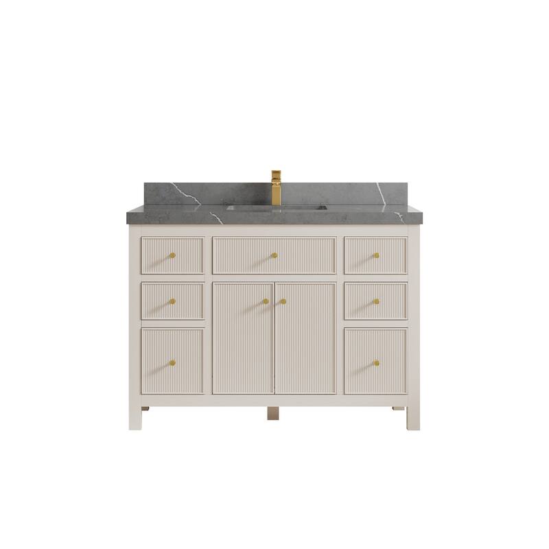 Willow Collections 48 in W x 22 in D Sonoma Free Standing Reeded Single Sink Bathroom Vanity with Countertop