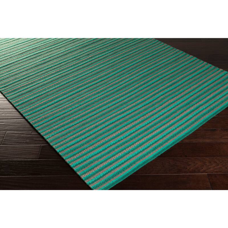 Hand-Woven Lothian Stripe Reversible Wool Area Rug