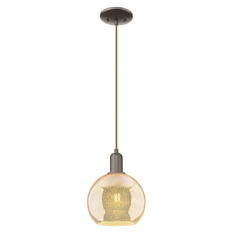 Innovations Lighting Endless Possibilities Arcadia - Athens - 1 Light 8" Cord Hung Mini Pendant - Mercury/Oil Rubbed Bronze