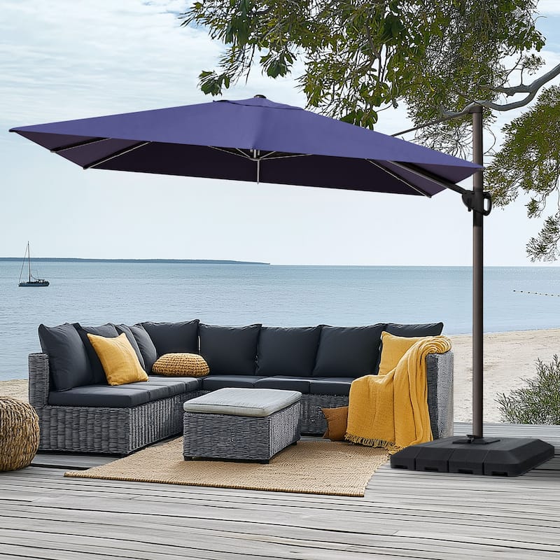 Pellebant 9 FT x 12 FT Outdoor Patio Cantilever-Offset Umbrella with Premium Base Stand