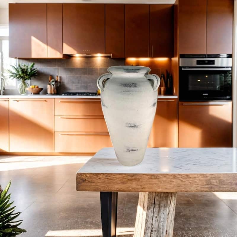 Bohemian Ceramic Oblong Decorative Urn