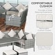preview thumbnail 5 of 7, Outsunny 5-piece Modern Outdoor Grey PE Wicker Patio Furniture Set