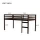 preview thumbnail 6 of 6, Espresso Twin Size Rubber Wooden Loft Bed with Ladder
