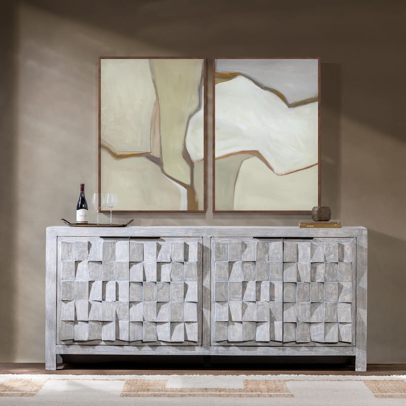 Classic Home Gama Reclaimed Pine Buffet Sideboard - Blue Washed