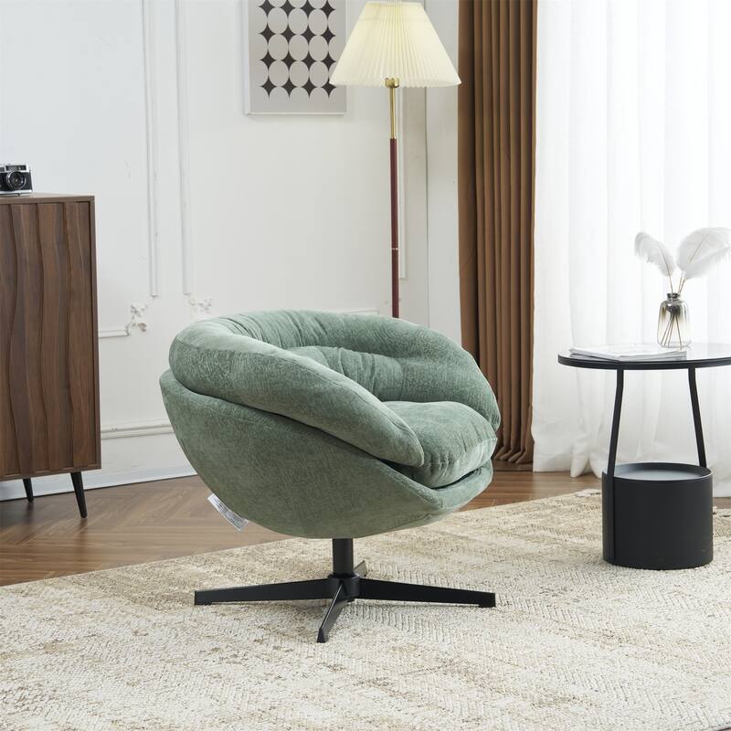 Ergonomic Chenille Office Chair Swivel Chair, Rotating Chair Club Chair Accent Chair with Removable Cushion