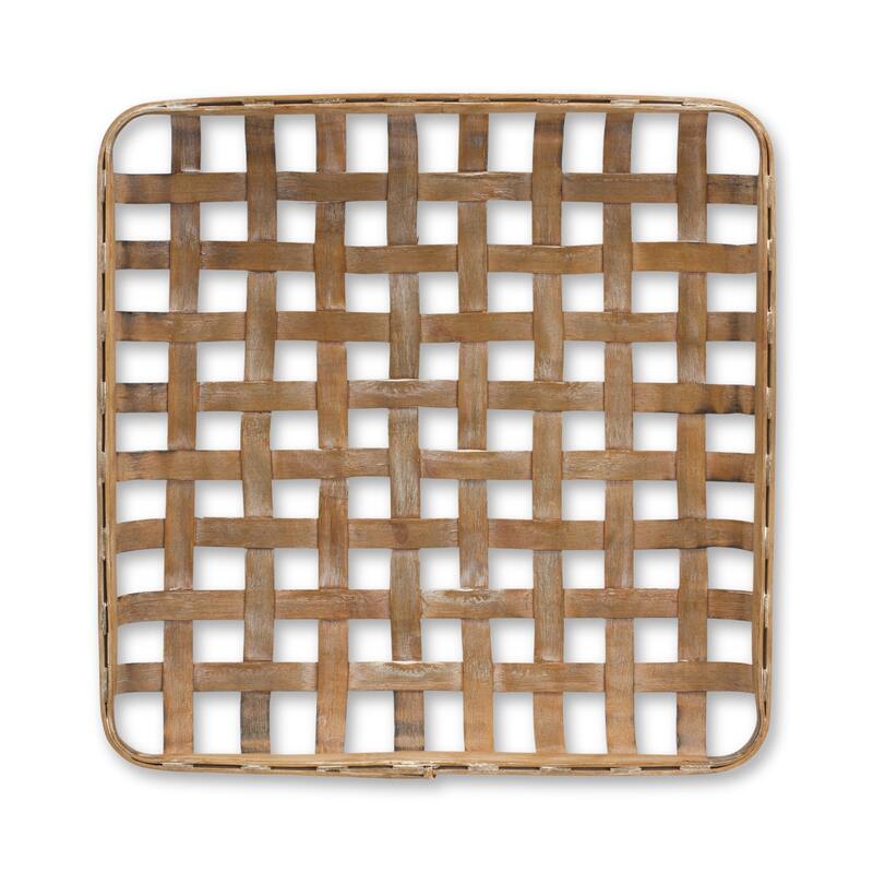 HomeRoots Set of Two Brown Square Bamboo Vanity Tray