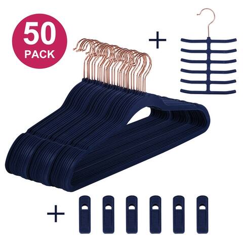 Hanger Sets Heavy Duty Velvet Hangers 50 Pack-Non Slip &Ultra Thin - 50pack
