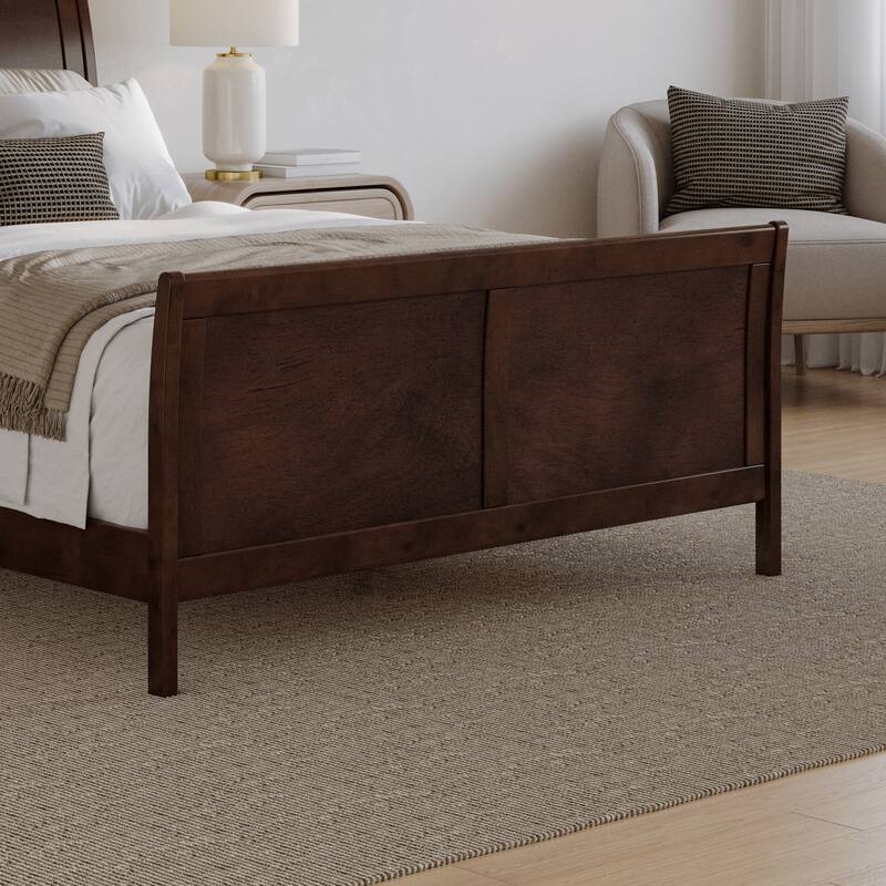 AFI, Portland Solid Wood Low Profile Platform Bed with Matching Footboard