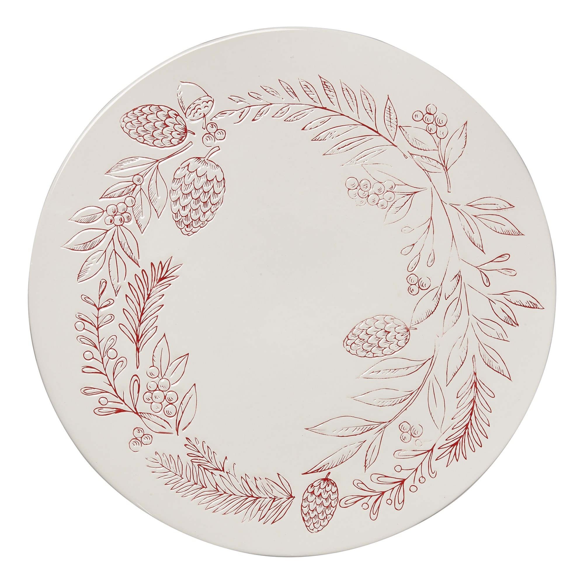 Tis Season Christmas Wreath Cake Plate Serving Platter
