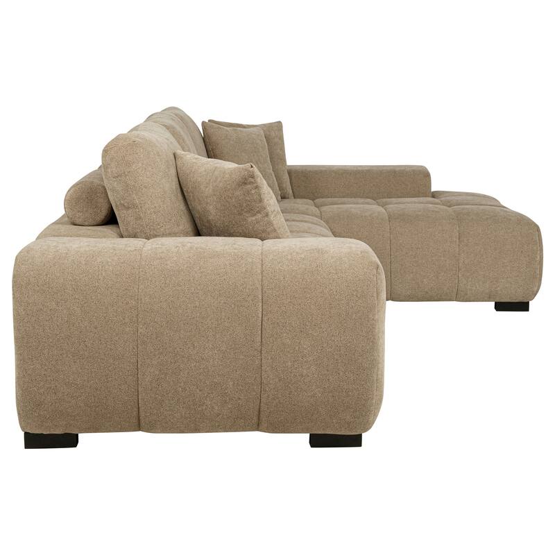 Plather Upholstered Sectional Chaise Sofa