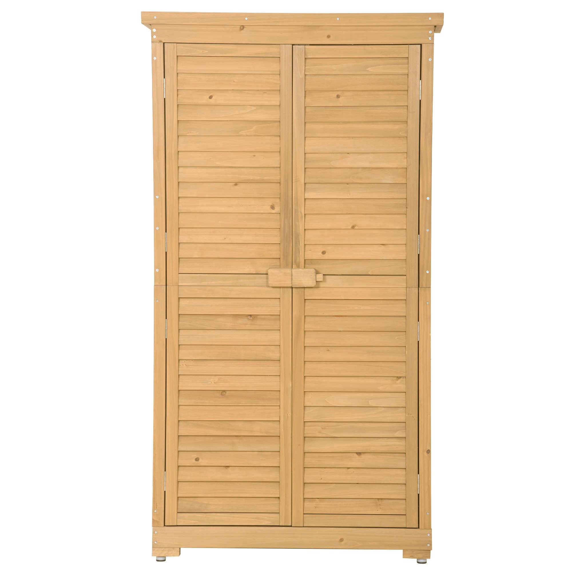 Wooden Garden Shed 3-tier Patio Storage Cabinet Outdoor Organizer