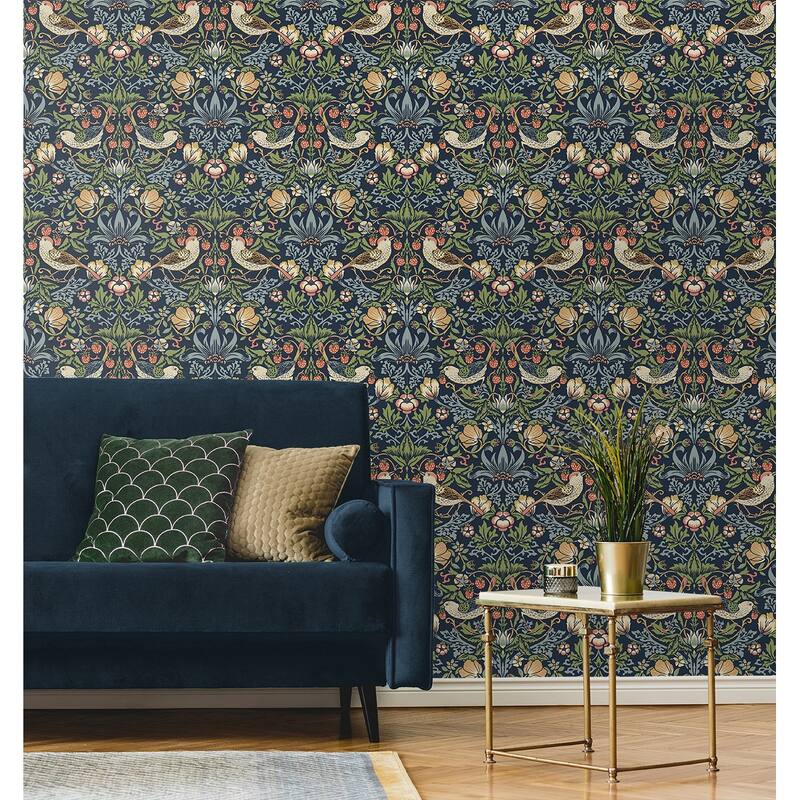 Seabrook Designs Fragaria Garden Prepasted Wallpaper