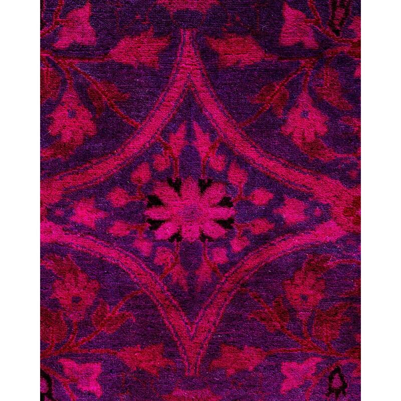 Fine Vibrance One-of-a-Kind Hand-Knotted Area Rug - Purple, 9' 1" x 12' 5" - 9' 1" x 12' 5"