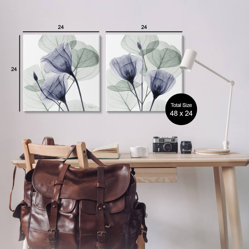 Stupell Fading Florals & Herbs Canvas Wall Art Design By Albert Koetsier (Set of 2)
