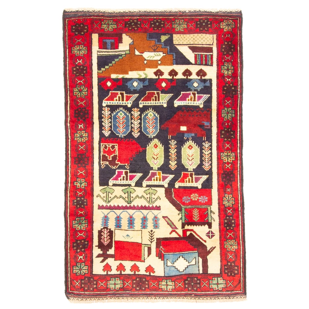 ECARPETGALLERY Hand-knotted Teimani Cream Wool Rug - 3'0 x 4'10