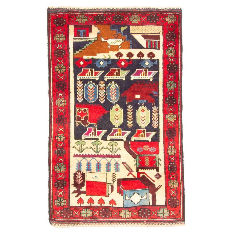 ECARPETGALLERY Hand-knotted Teimani Cream Wool Rug - 3'0 x 4'10