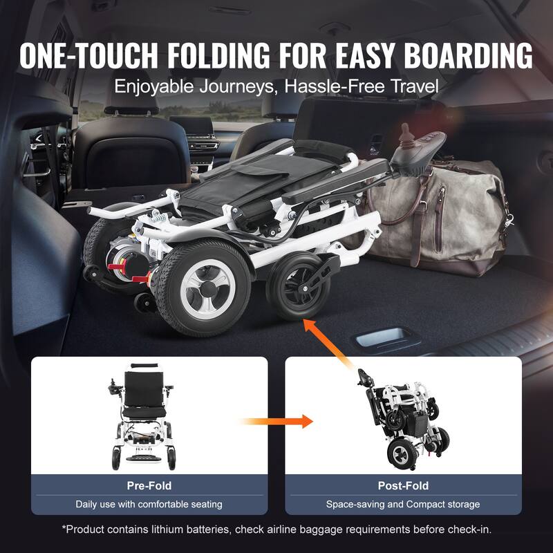 Electric Wheelchair for Adults Seniors, 300 lbs Weight Capacity, 17.7 in Width Lightweight Foldable Motorized Power Wheelchairs