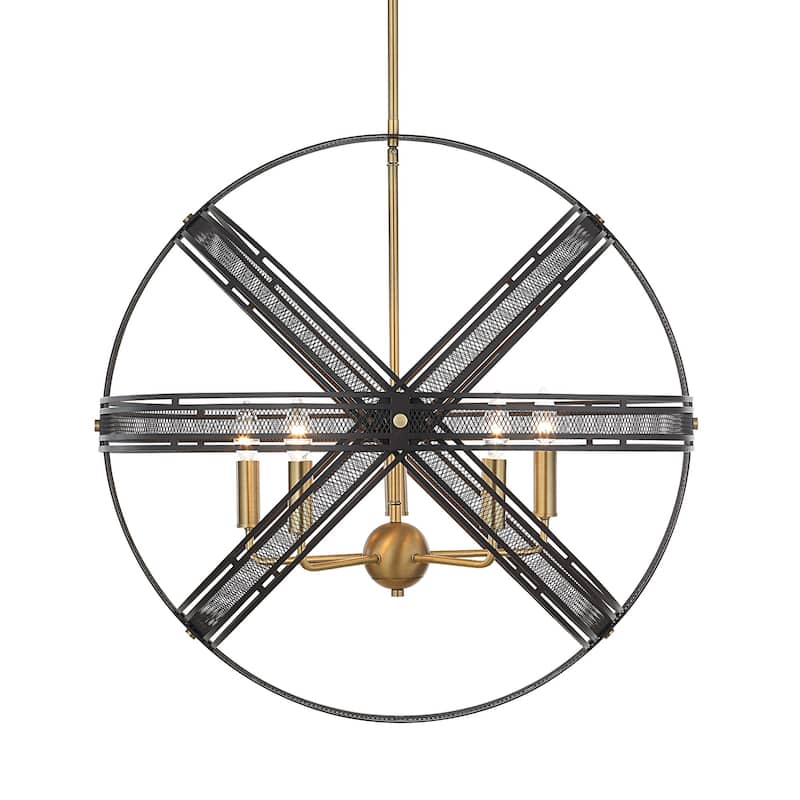 5-Light Inter-Wrapped Sphere Hanging Pendant Ceiling Light Fixture - 27.75"