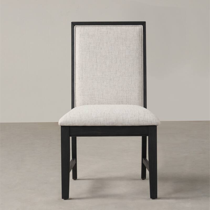 Roundhill Furniture Gates Upholstered Dining Chairs, Set of 2, Gray