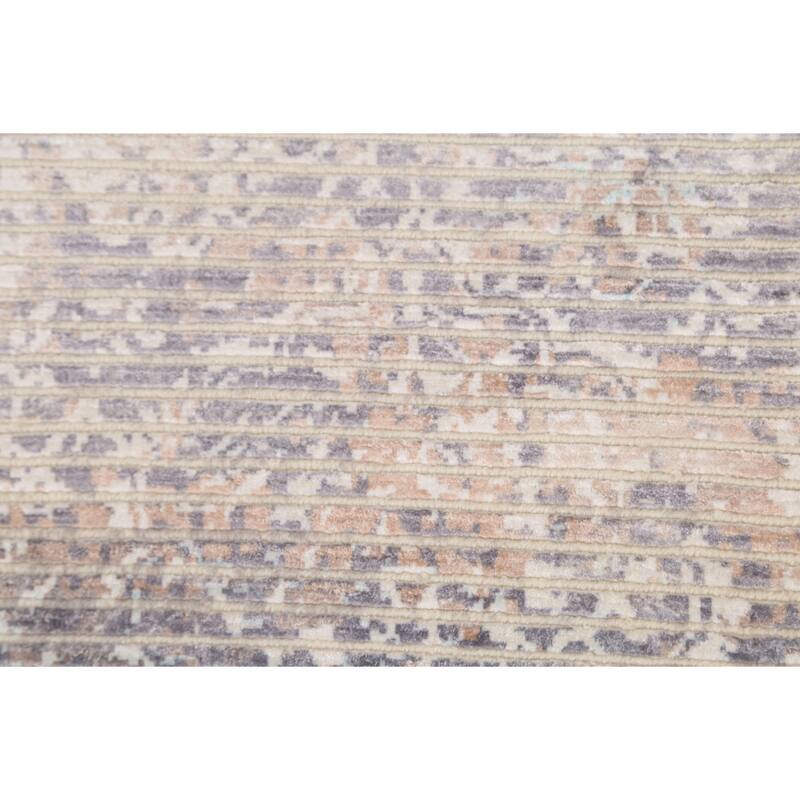 Abstract Modern Indian Accent Rug Handmade Wool Carpet - 2'11"x 5'1"