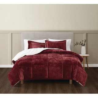 Truly Soft Basket Carved Faux Fur Comforter Set