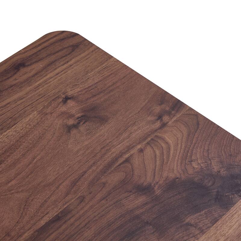 Roomfitters Walnut MDF Coffee Table with Dark Brown Texture, Rectangular Minimalist Side Table for Cozy Interiors, Walnut