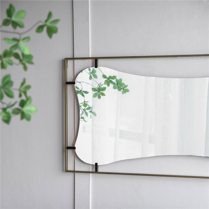 Metal Frame Contemporary Design Mirror for Bathroom