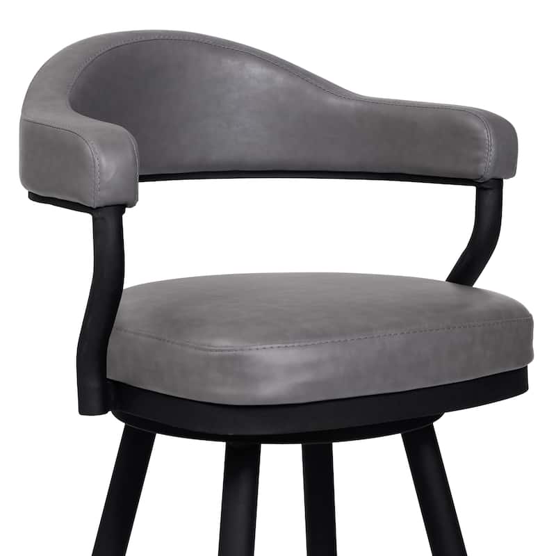 Justin Faux Leather Upholstered Bar or Counter Height Swivel Stool