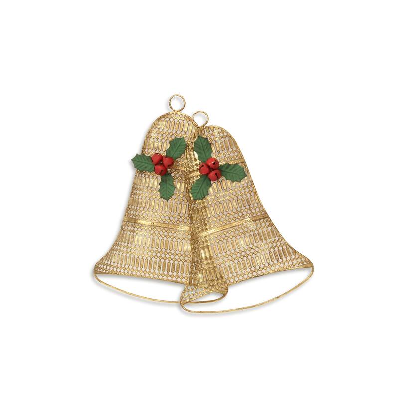 Clara Gold Metal Holiday Bell Wall Hanging