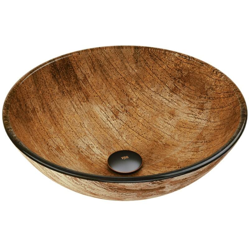 VIGO Giovanni 17"L x 17"W x 6"H Glass Round Vessel Bathroom Sink
