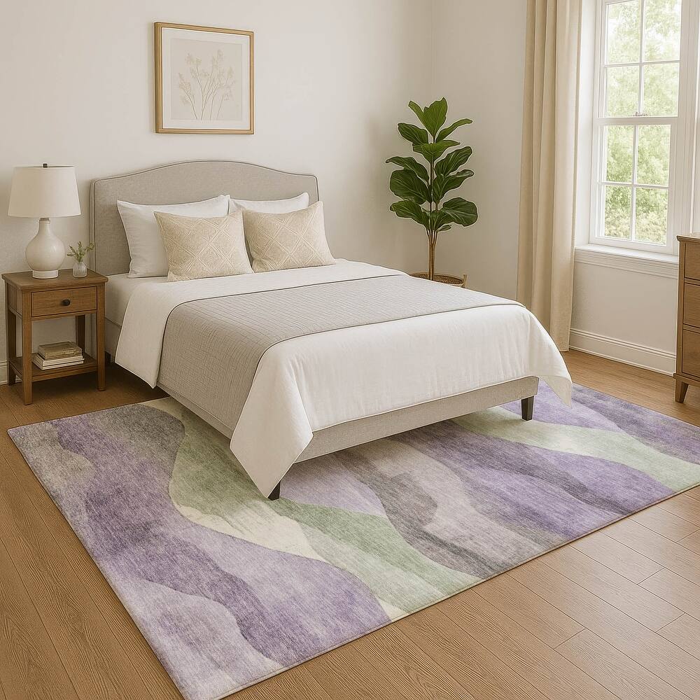 Premium Washable Super Soft Modern Waves Mayfield Rug