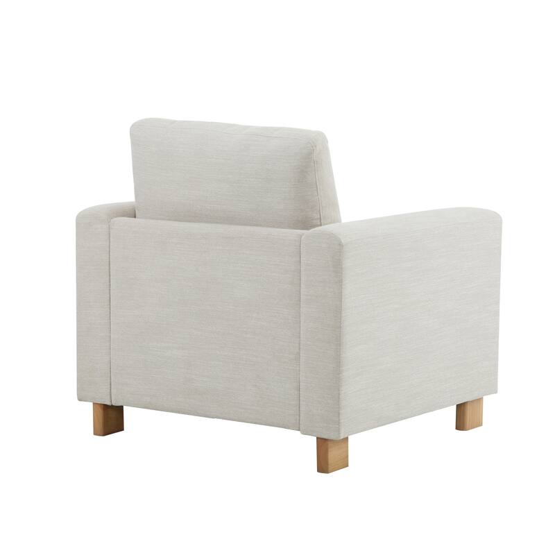 Roomfitters Upholstered Armchair with Wood Frame, Modern Fabric Lounge Accent Chair