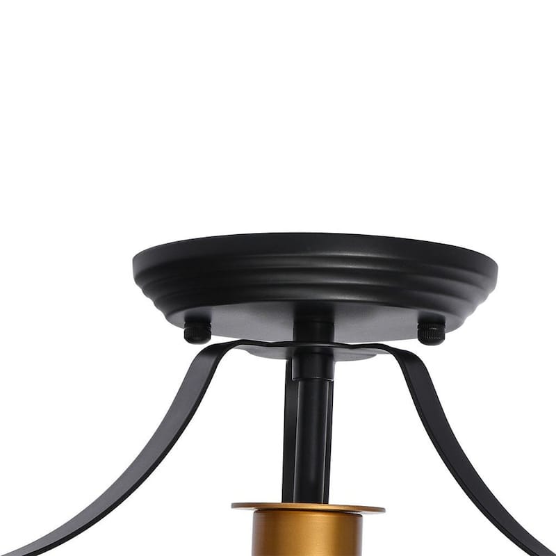 Modern 1-Light Clear Bowl Glass Semi-Flush Mount - 11in.