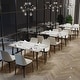 preview thumbnail 6 of 16, 6 Seater Kitchen Dining Table Modern Marble Tabletop Rectangular with Tapered Metal Legs