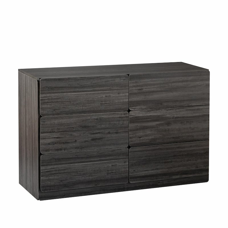 Six-Drawer Dresser Cabinet with Flat Drawer Corners