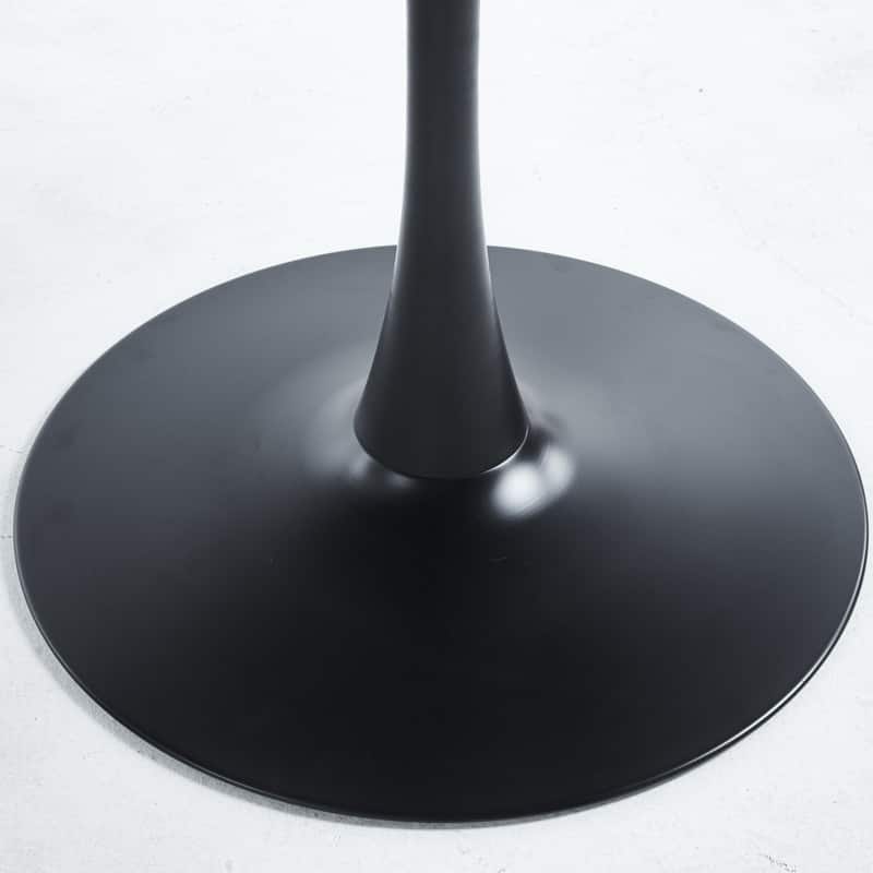 42.1" Tulip Dining Table With Round Marble Pattern Table Top for 4-6 People