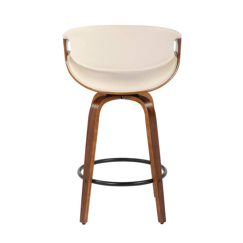 Carson Carrington Kanteborg 26" Fixed-Height Counter Stool with Bent Wood Legs & Round Footrest (Set of 2)